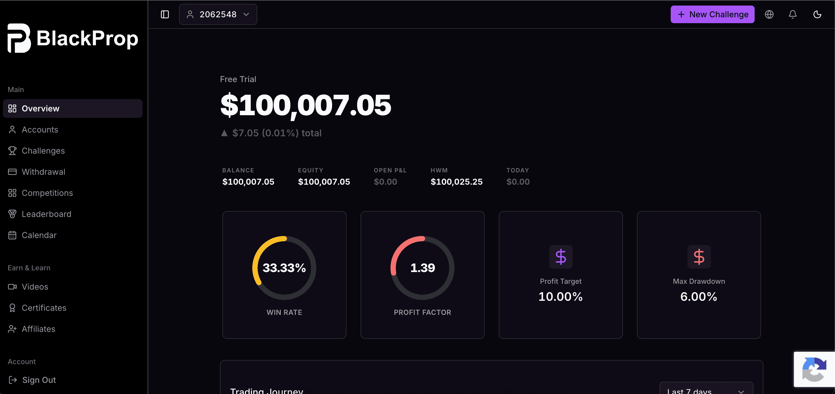 BlackProp dashboard preview